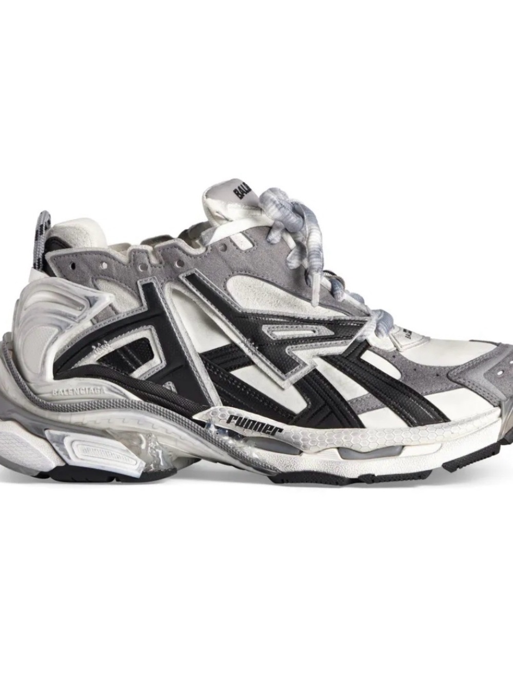 Balenciaga Runner Sneaker in White, Gray & Black